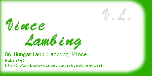 vince lambing business card